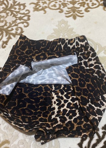 Kahverengi Leopar Desenli Mini Etek - Görsel 3