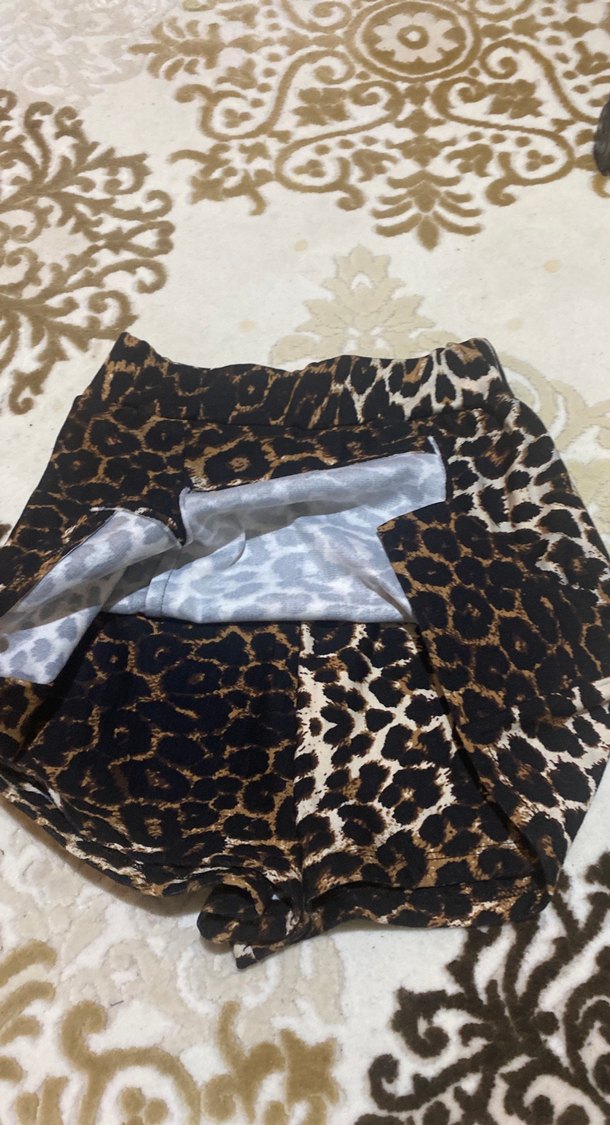 Kahverengi Leopar Desenli Mini Etek - Görsel 3