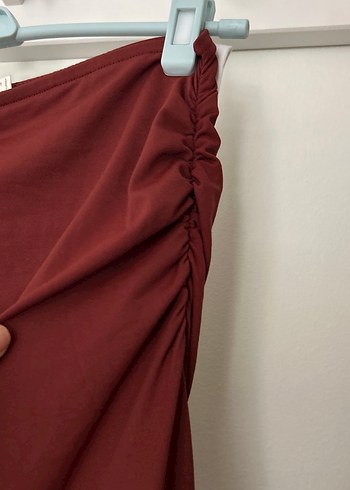 m Beden Bordo Drapeli Uzun Kadın Etek