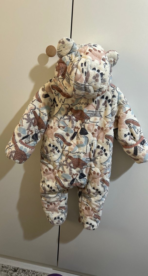 Kürk Detaylı Kapüşonlu Kamuflaj Bebek Tulumu - Görsel 5