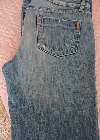 erkek Mavi Parlak Denim Midi Kot Pantolon - Görsel 2