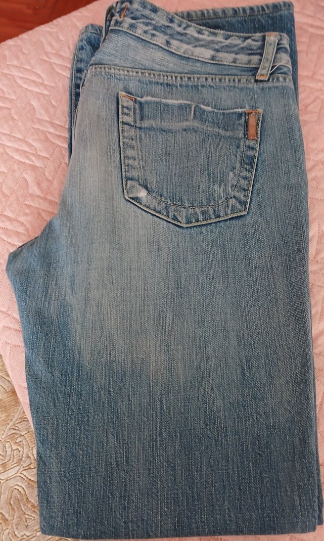 erkek Mavi Parlak Denim Midi Kot Pantolon - Görsel 2