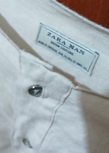 Beyaz Uzun Kollu Keten Erkek Gömlek - Görsel 3