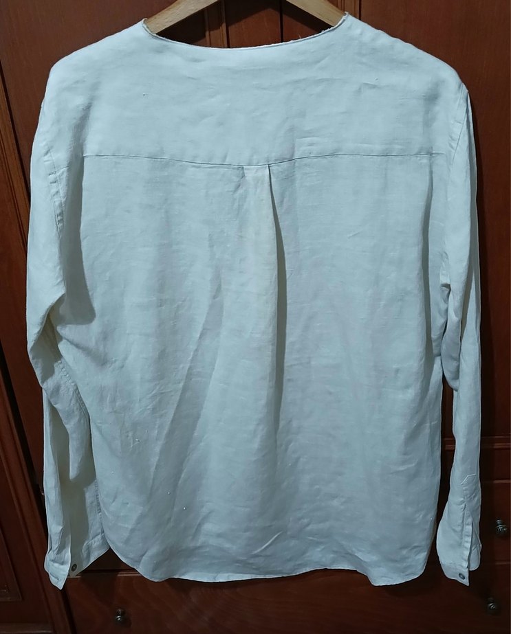 Beyaz Uzun Kollu Keten Erkek Gömlek - Görsel 2