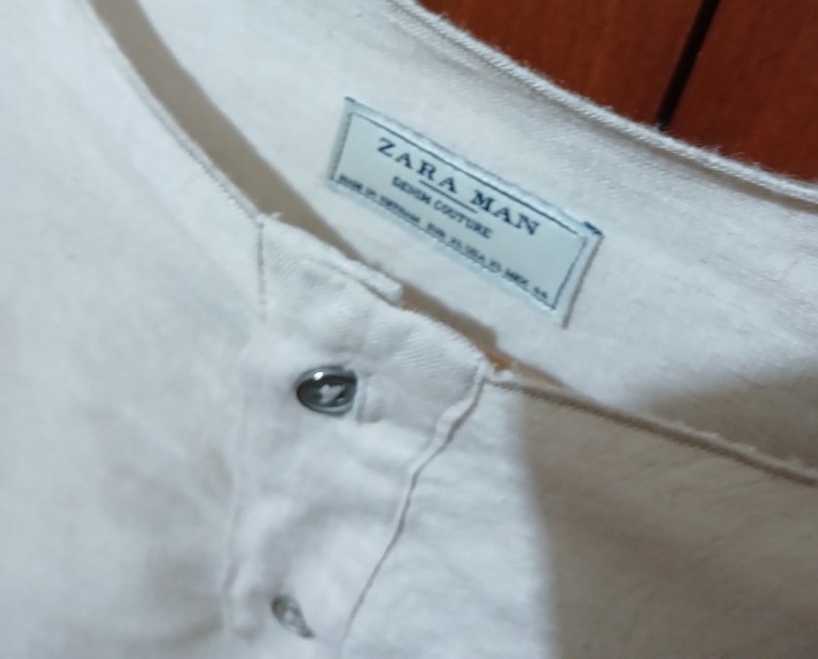 Beyaz Uzun Kollu Keten Erkek Gömlek - Görsel 3