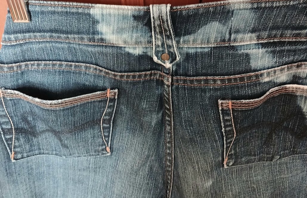 Erkek Mavi Tie-Dye Midi Denim Şort - Görsel 3