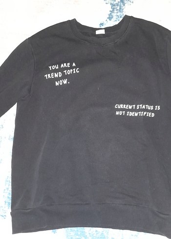 Siyah Baskılı Sweatshirt