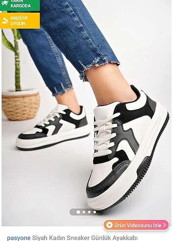 Pasyone Siyah Kadın Sneaker Günlük Ayakkabı