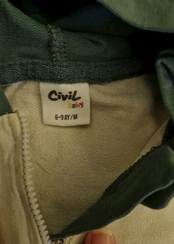 Kapüşonlu, düğmeli yeşil bebek kıyafet takımı - Görsel 4