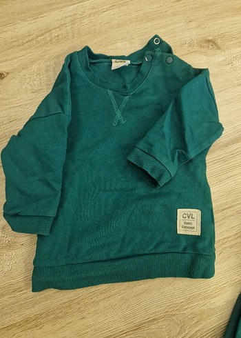 Koyu Yeşil Bebek Erkek Takım Uzun Kollu - Görsel 3