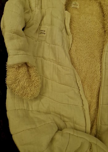 Kürklü Bej Bebek Kayak Tulumu - Görsel 5