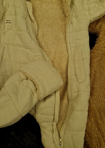 Kürklü Bej Bebek Kayak Tulumu - Görsel 4