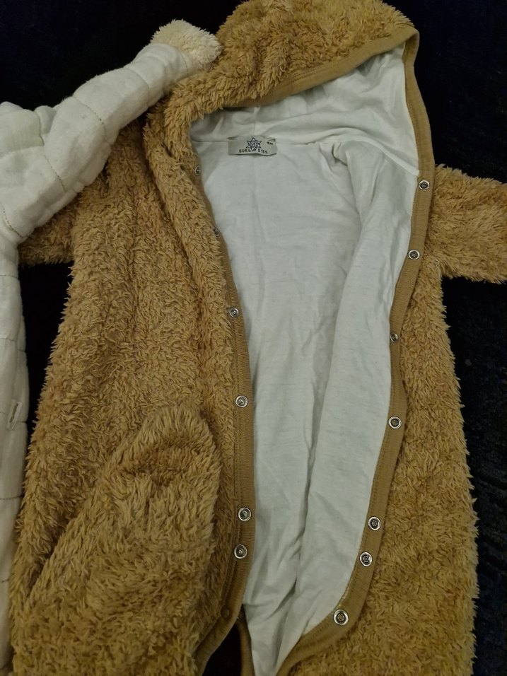 Kürklü Bej Bebek Kayak Tulumu - Görsel 3