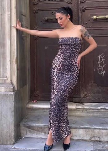 Zara Leopar elbise