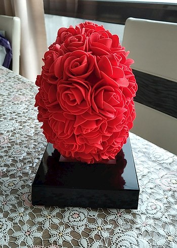 Kırmızı Gül Detaylı Kalp Şeklinde hediye - Görsel 2