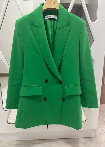 Düğmeli Yeşil Kadın Blazer Ceket