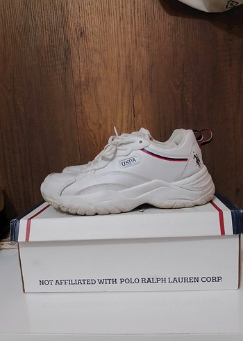U.S. Polo Assn. Beyaz Bağcıklı Kadın Spor Ayakkabı