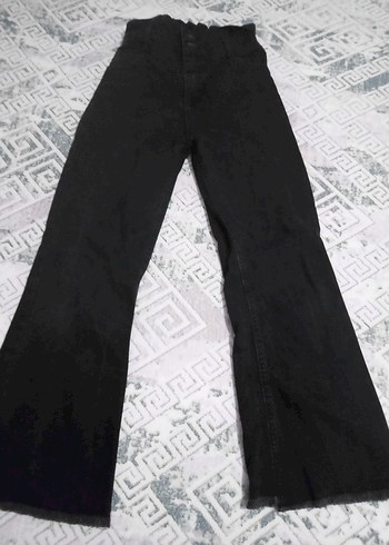 Diğer Siyah Yuksek Bel Bol Paca Jean Pantolon