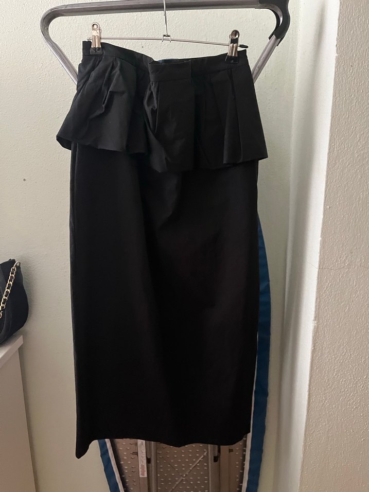 ZARA Siyah Midi Hamile Eteği Fermuarlı - Görsel 2