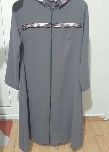 Kadın Gri Uzun Kollu Uzun Boy ferace - Görsel 2