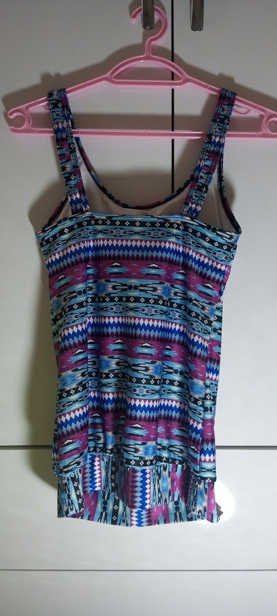 Mor Bohem Tarzı Salaş Kolsuz Mayo - Görsel 5