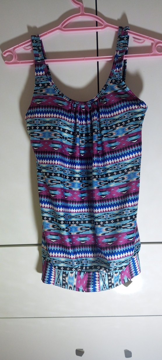 Mor Bohem Tarzı Salaş Kolsuz Mayo - Görsel 4