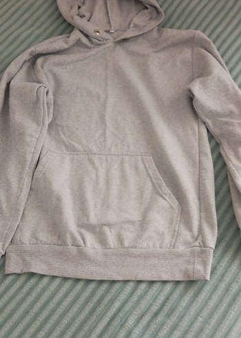 m Beden Gri Kapüşonlu Kadın Sweatshirt