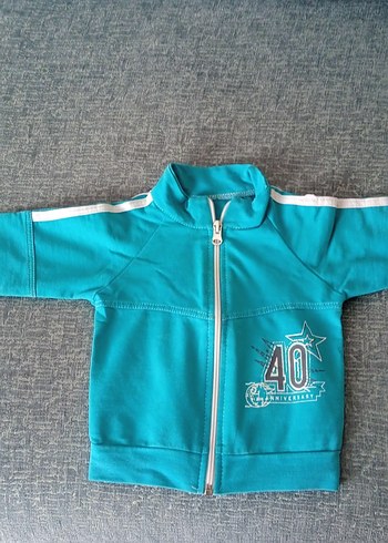 Turkuaz Erkek Çocuk Fermuarlı Sweatshirt