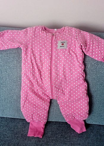 LC Waikiki Pembe Puantiyeli Bebek Kız Tulumu