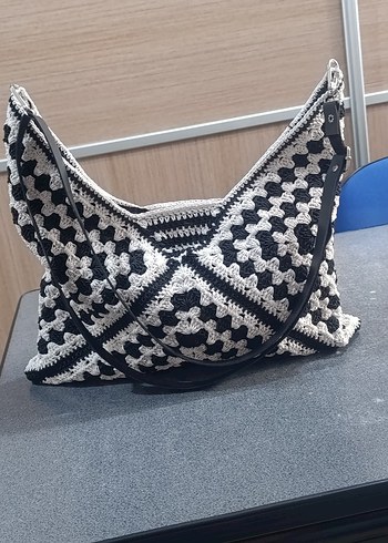  Beden Gri Örgü Bohem Kadın Çanta