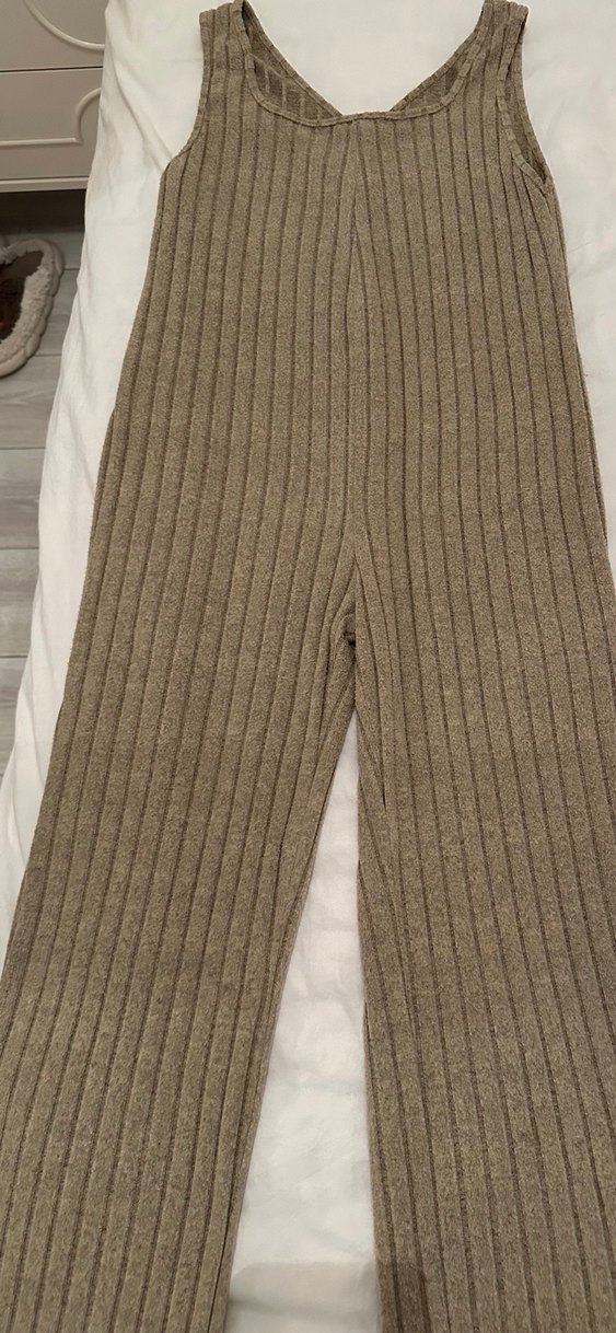 Bej Triko Hamile Tulum, Normal Boy, Strappy - Görsel 3