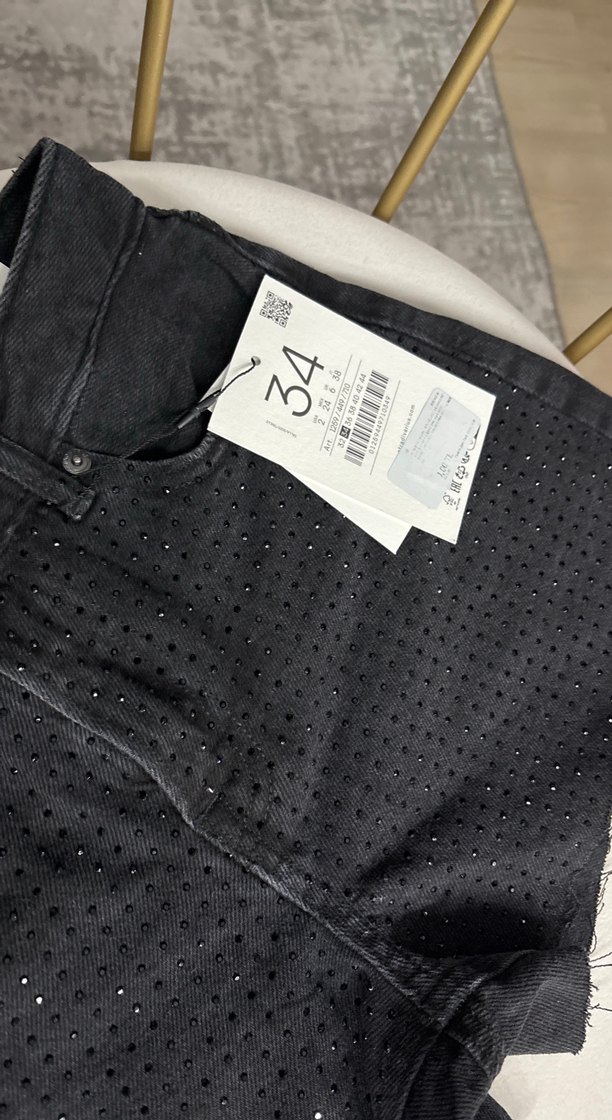 stradivarius taşlı denim&kot şort - Görsel 2