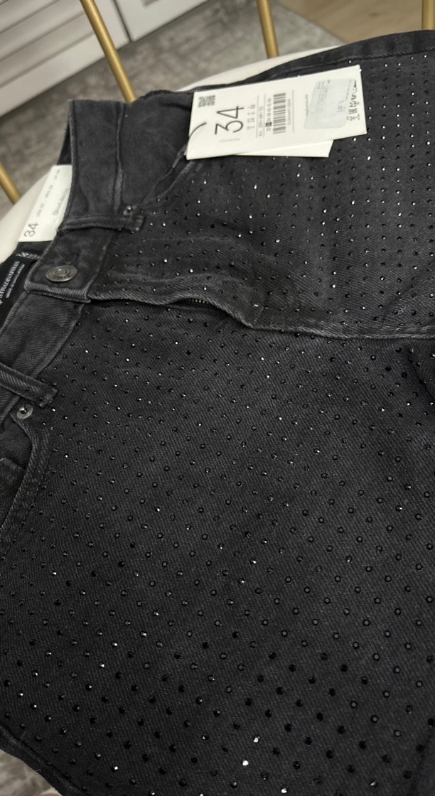 stradivarius taşlı denim&kot şort - Görsel 3