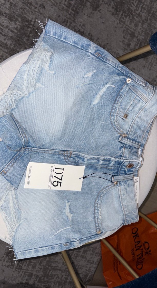 Stradivarius Mini Denim Şort D75 - Görsel 3