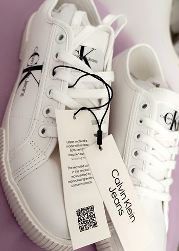 Calvin Klein Kadın Beyaz Spor Ayakkabı - Görsel 8