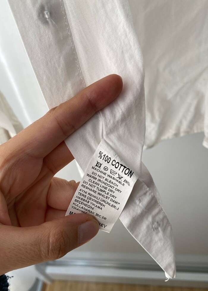 Beyaz gömlek 0 Pamuk - Görsel 3