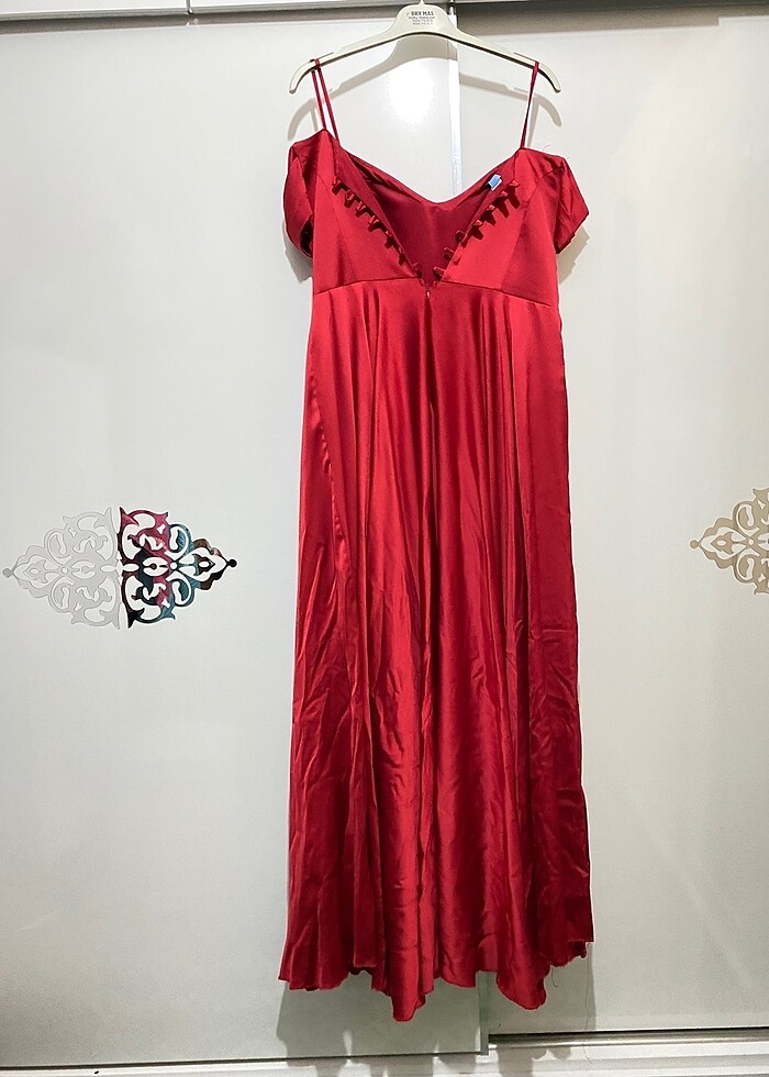 Kırmızı nişan isteme düğün elbisesi - Görsel 2