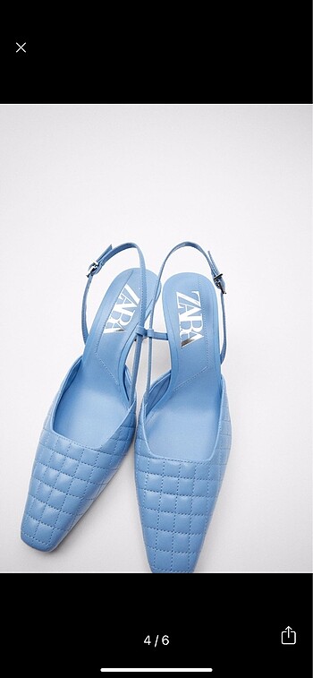 36 Beden mavi Renk Zara kapitone arkası açık deri topuklu ayakkabı