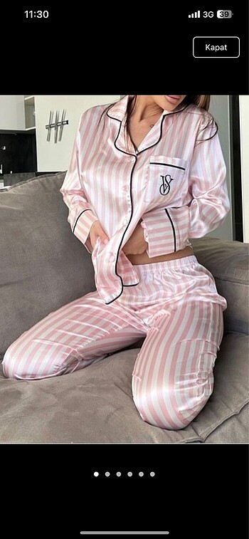 Victorias secret saten pijama takımı