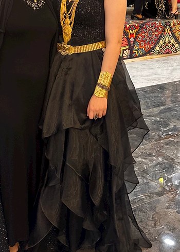 Siyah organze abiye