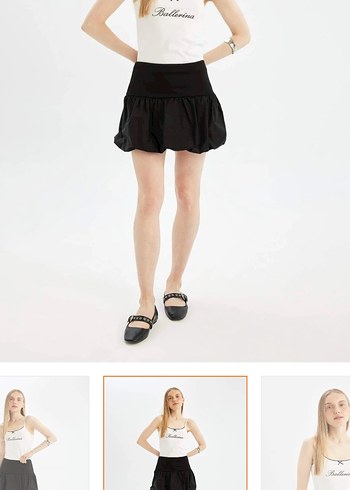 Siyah Mini balon etek - Görsel 3