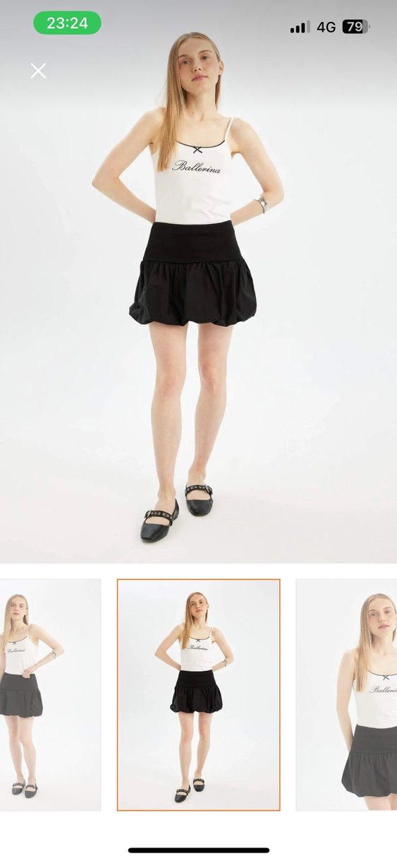 Siyah Mini balon etek - Görsel 3