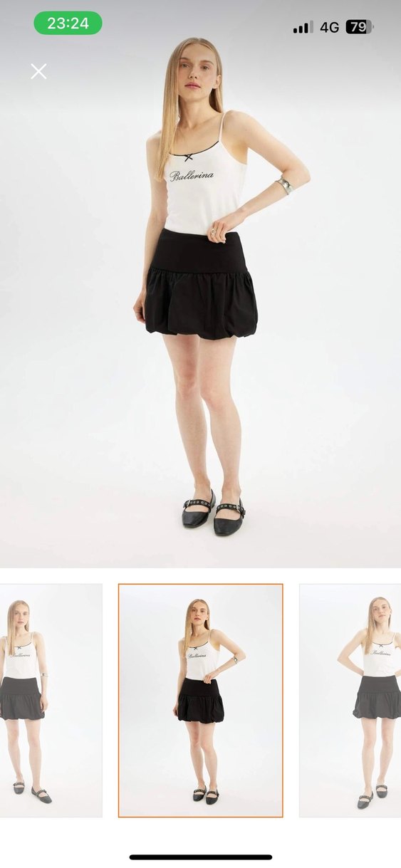 Siyah Mini balon etek - Görsel 2