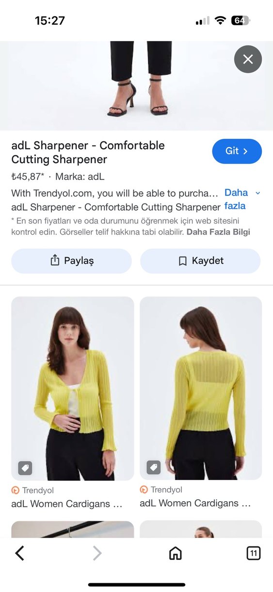 Kadın Sarı Piliseli Normal Boy Kumaş - Görsel 2