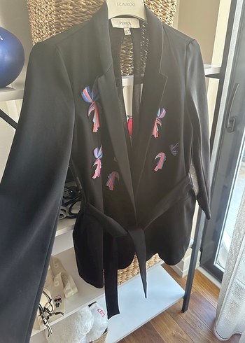 İpekyol Nakışlı, Düğmeli, Uzun Kadın Blazer - Görsel 3