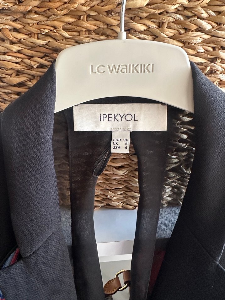 İpekyol Nakışlı, Düğmeli, Uzun Kadın Blazer - Görsel 2