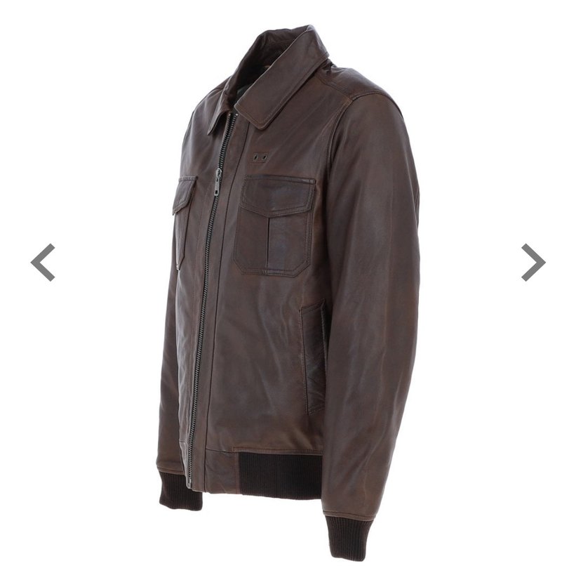 Kahverengi Deri Erkek Biker Ceket - Görsel 2