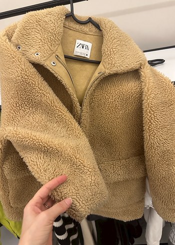 Bej Mini Peluş Kadın Ceket - Görsel 3