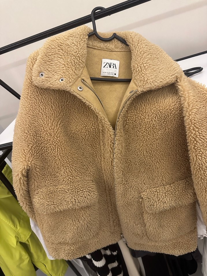 Bej Mini Peluş Kadın Ceket - Görsel 2