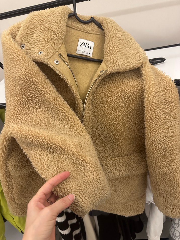 Bej Mini Peluş Kadın Ceket - Görsel 3